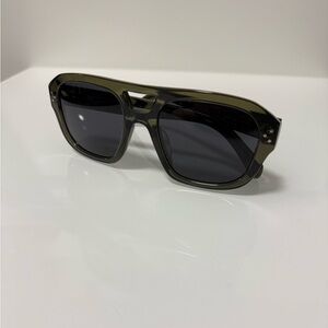 Celine Olive Green Frame Black Lens Sunglasses